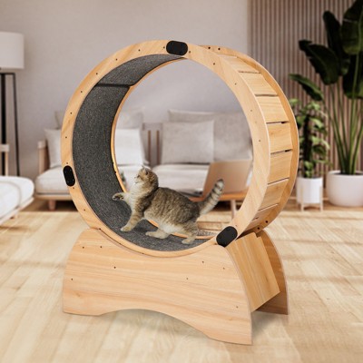 FURNIinspire Cat Exercise Wheel, Running, Spinning, and Scratching Fun, Cat Treadmill with Carpeted Runway, Kitty Cat Sport Toy, 35"*13.7"*49.6"