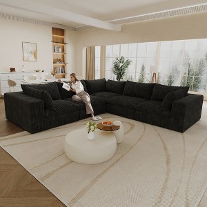 Whisen Cloud Sofa, Corduroy Fabric, Deep Seat Couche - 1 of 4