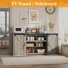 70" Farmhouse TV Stand with Power Outlets for Televisions Up to 80 Inch TV - 4 of 4
