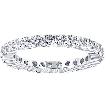 Pompeii3 1 Ct T.W. Lab Created Diamond Eternity Ring 14k White Gold Stackable Wedding Band