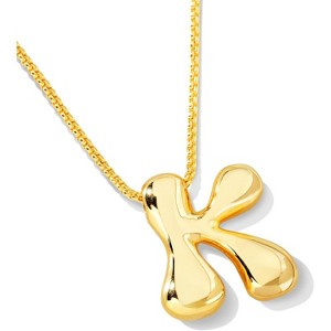 Bubble Initial Necklace Gold Plated Balloon Charm Birthday Gift - 1 of 4