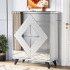 Tribesigns Mirror Shoe Cabinet with Doors Silver - 2 of 4