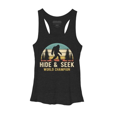 Women's Design By Humans Bigfoot - Hide And Seek World Champion By clickbong Racerback Tank Top