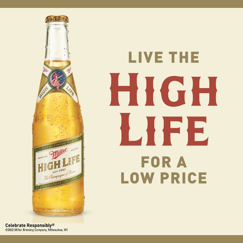 Miller High Life Beer - 30pk/12 fl oz Cans, 5 of 10