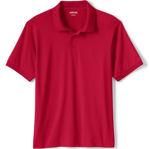 Lands' End School Uniform Men's Short Sleeve Rapid Dry Polo Shirt - Medium  - Red