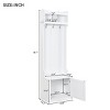 FURNIinspire Hall Trees Minimalist Slim Hall Tree With 6 Hanging Hooks, Clothes Rack, Coat Rack For Hallway, Living Room, White, 15.7"*23.6"*78.7" - 3 of 4