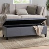 Kumasinova Upholstered Storage Ottoman, Contemporary Ottoman with Storage, 51.25" Ottoman Bench, Entryway Bench, Foot Stool with Pressure Hinges - 3 of 4