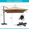 Pellebant Luxury 10'x 13'  Patio Cantilever Offset Umbrella UV30+ Outdoor Shade Canopywith 360-degree Rotation  5 Heights Adjustable - 2 of 4