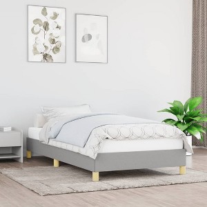 vidaXL Bed Frame Light Gray 39.4 in.x74.8 in. Twin Fabric - 1 of 4