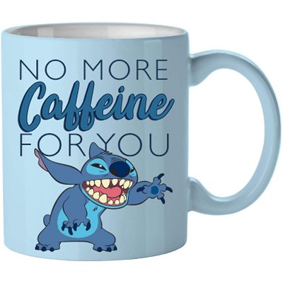 Silver Buffalo Disney Lilo & Stitch No More Caffeine 14oz Ceramic Coffee Mug