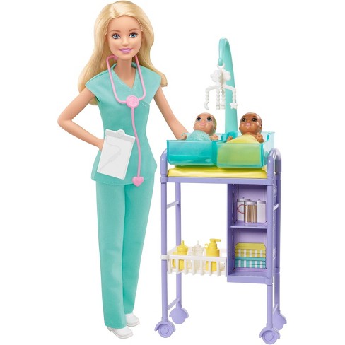 voeden Memoriseren Ik geloof Barbie You Can Be Anything Baby Doctor Blonde Doll And Playset : Target