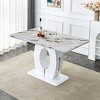 Modern Simple Glossy Dining Tables Rectangular, 47 Inch Long Dining Tables Modern,  Elegant Design Dining Tables Long-Cuddlewood - 3 of 4