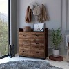 Okak Dresser for Bedroom with Double Drawer & 4 Single Drawers, Wood Chest of Drawers Closet Storage Cabinet Organizer for Living Room Hallway, Brown - 2 of 4