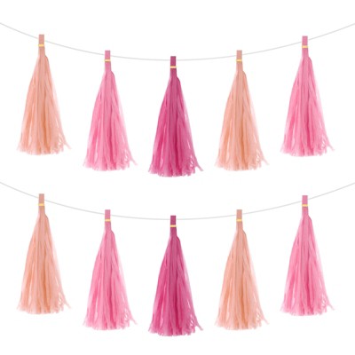 Unique Bargains Party Decoration Reusable Tassel Garland Banner DIY Kits 15 Pcs
