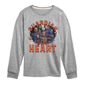 Boys' - Marvel - Guardian Of Your Heart Valentine Long Sleeve Graphic T-Shirt - 1 of 4