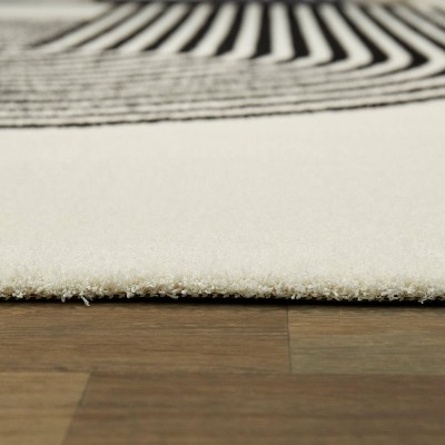 Black and White 8' x 10' Art Deco Synthetic Area Rug