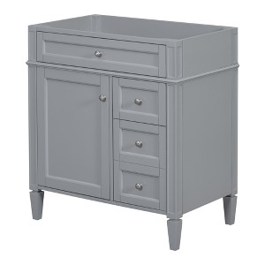 Dexmalle White 30'' Modern Bathroom Vanity Storage Cabinet with a Tip-out Drawer,without Top Sink - 1 of 4