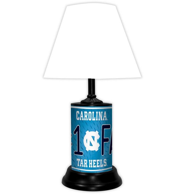 NCAA 18-inch Desk/Table Lamp with Shade, #1 Fan with Team Logo, NC Tarheels, 1 of 4