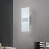 Dewdrop Contemporary Dimmable LED Wall Light, Minimalist Silver Wall Sconce with Sanded Acrylic Shade, ETL Certified Indoor Lighting - 2 of 4