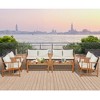 Costway 8PCS Patio Mix Brown Wicker Sofa Set Acacia Wood Frame with Seat & Back Cushions - 4 of 4