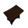 DecoTeak® Serenity® 18" Teak Wood Shower Bench with Shelf in Woodland Brown Finish - 4 of 4