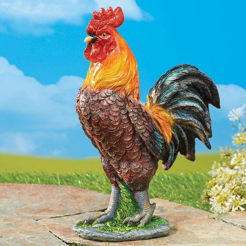 Collections Etc Hand-Painted Realistic Farm Chicken Outdoor Statue, 2 of 5