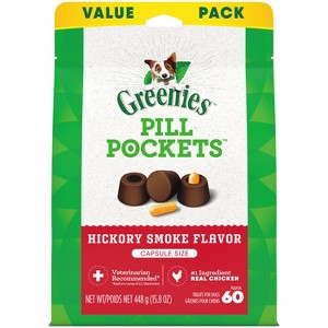 Greenies Pill Pockets Capsule Size Hickory and Chicken Flavor Chewy Dog Treats - 1 of 4