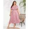 LXT-Maxi Dress Womens Summer Casual Boho Floral Empire Waist Plus Size Flowy Dress for Curvy Women - 4 of 4