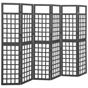 vidaXL 6-Panel Room Divider/Trellis Solid Fir Wood Black 95.5"x70.9" - 1 of 1