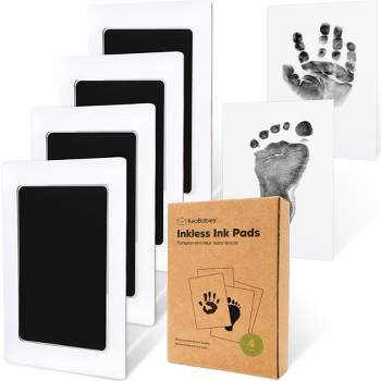 KeaBabies Fond Inkless Baby Handprint and Footprint Kit for Newborn Boys & Girls, Dog Paw Print Kit, Baby Gift - White/Silver
