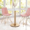 Dining Table 29.9" H – White & Gold, Painted MDF Round Top & Powder-Coated Steel Base by Zuo Modern - 2 of 4