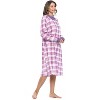 Casual Nights Women's Plaid Long Sleeve Zip Up Long Nightgown - 2 of 4