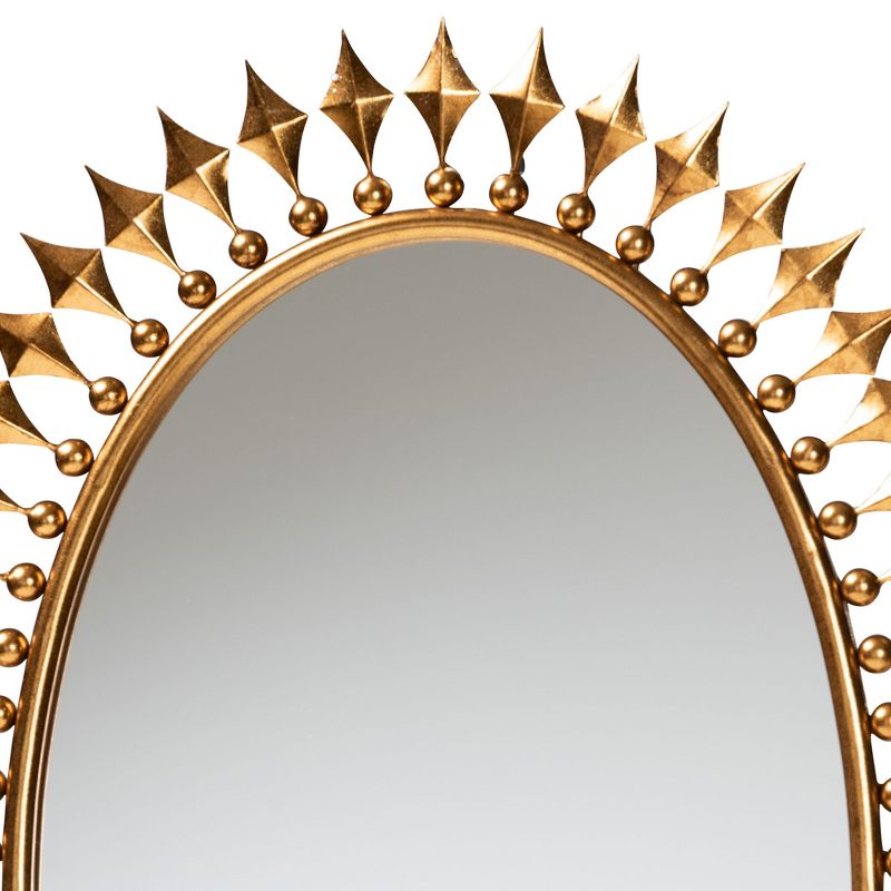 Baxton Studio Rogier Modern Glam and Luxe Antique Goldleaf Metal Accent Wall Mirror, 3 of 5