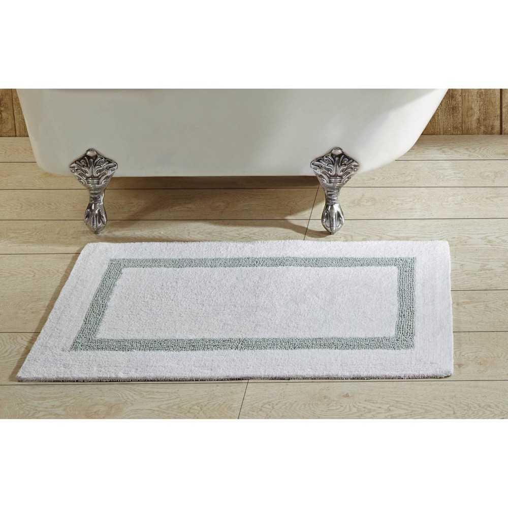 24inx40in Hotel Collection Bath Rug White/Blue - Better Trends