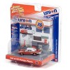 1970 Dodge Coronet Super Bee Brown & "Union 76" Interior Service Gas Station Facade Diorama 1/64 Model Johnny Lightning - 2 of 4