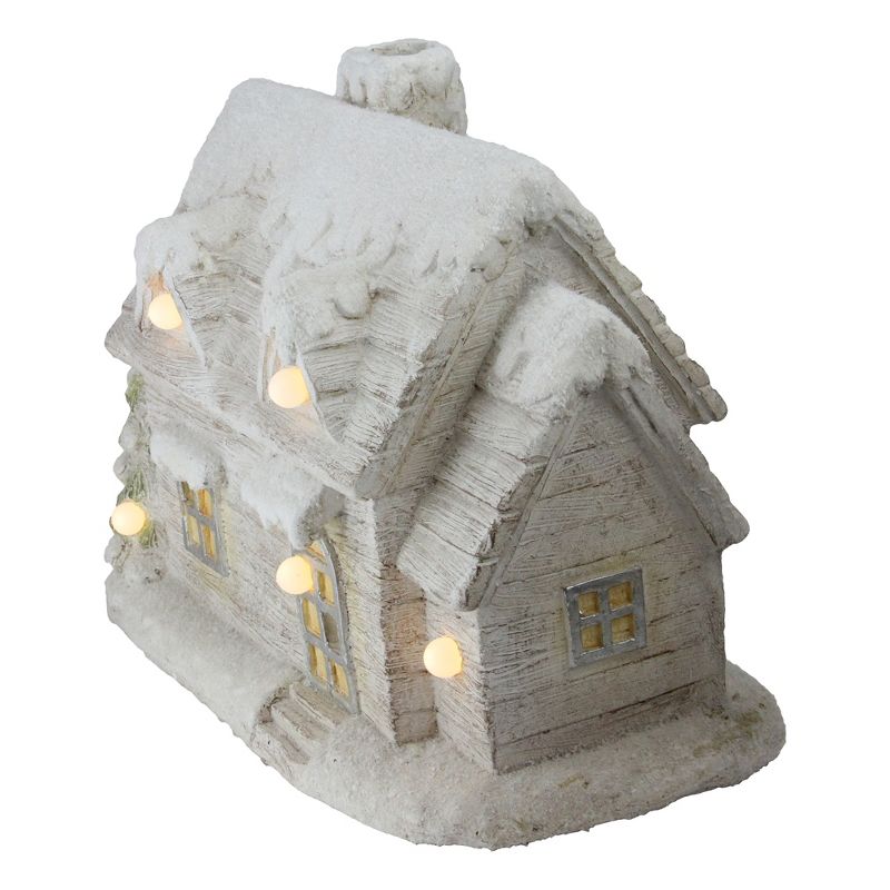 Northlight 14.5" LED Lighted Musical Snowy Cottage Christmas Decor, 3 of 5