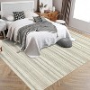 Acekool Striped Area Rug Modern Foldable Washable Non-Slip Soft Plush, Entryway & Bedroom Rug - 4 of 4
