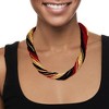 Ross-Simons Italian Red, Black and Gold Murano Glass Bead Torsade Necklace in 18kt Gold Over Sterling - 2 of 4
