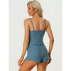 cheibear Women's Spaghetti Straps Cami Tops with Shorts Lounge Sleepwear Pajama Set - 3 of 4
