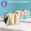 Big Dot of Happiness 3D Gold 70th Birthday Centerpiece Table Decorations, Freestanding Adult 70th Birthday Party Centerpieces - 8 Count - 2 of 4