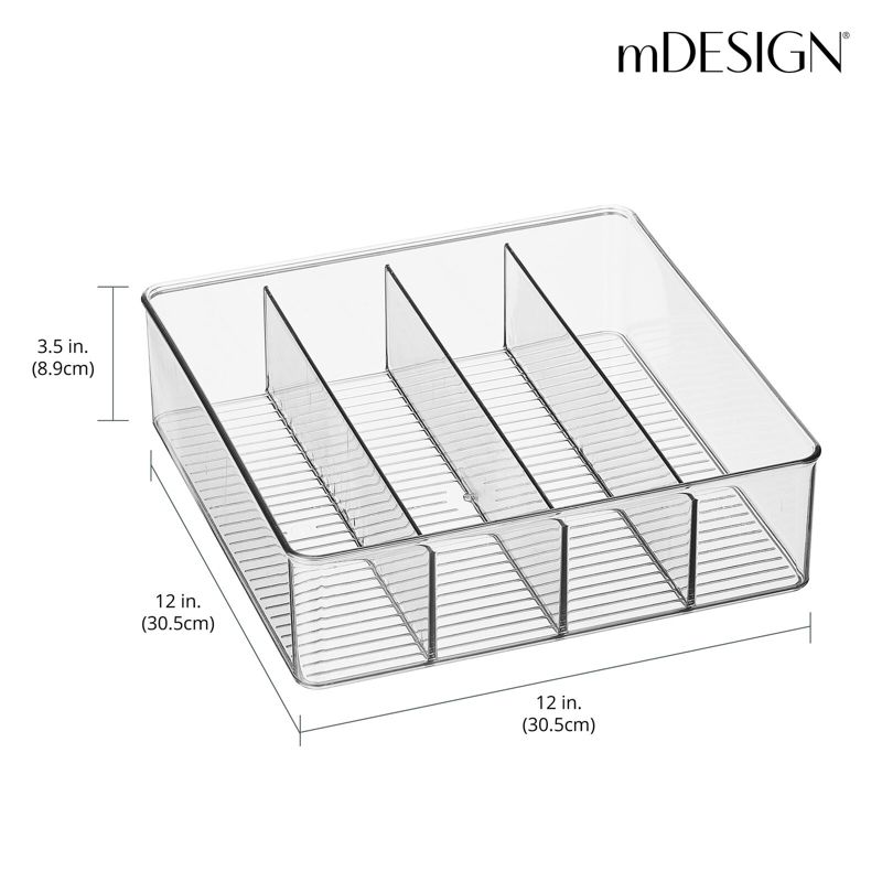 mDesign Plastic Bathroom Divided Storage Organizer Bin Box, 3 of 8