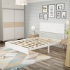 FUFU&GAGA Queen - Size White Solid Wood Bed Frame with Arch Design, Rubber Wood & Pine Wood Construction - 2 of 4