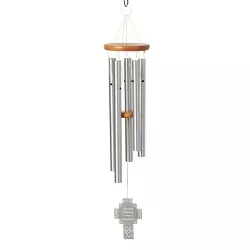 Woodstock Chimes Signature Collection, Chimes of Remembrance, 26'', Song, Silver Wind Chime RMSO