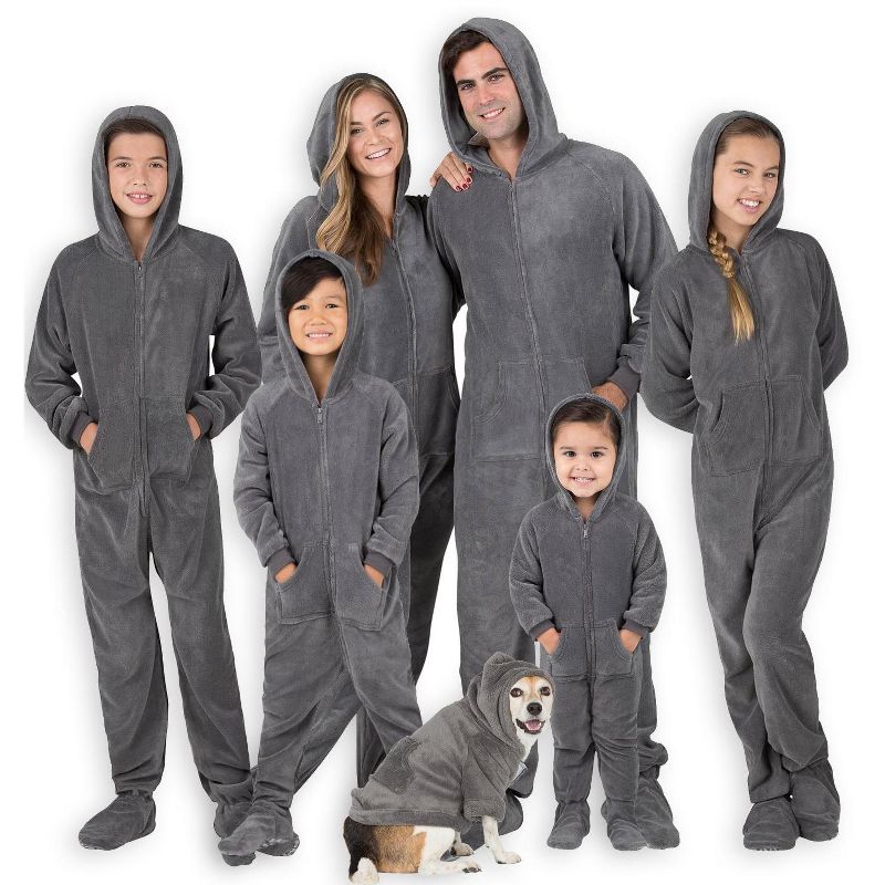 Footed Pajamas - Family Matching - Howling Moon Hoodie Chenille Onesie For Boys, Girls, Men and Women | Unisex, 4 of 5