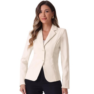 Allegra K Women's Elegant Work Office Lapel Collar Button Down Regular Fit Suit Blazer