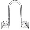 Lorna 79.5''x86.6''Arch Metal Garden Trelli, Flower Support Tiered Planters for Climbing Plants with Gate, Outdoor Furniture - The Pop Home - 2 of 4
