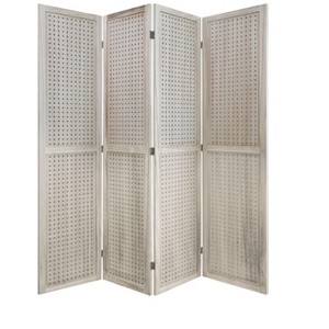 NicBex Room Divider Modern Folding Privacy Screen with Peg Board Display for Home & Office - 1 of 4
