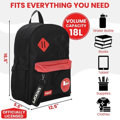 Peanuts Snoopy Line Art 16.5" Adult Black & Red Backpack — фото 3