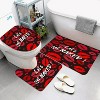 LunaLulinlk 4 Pcs Shower Curtain Set with Rugs Toilet Lid Cover Mat Red Lips Bathroom Sets - 2 of 4
