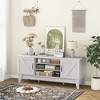 Tangkula Farmhouse TV Stand for TVs Up to 65 Inches w/ 2 Barn Door Cabinets & 4 Shelves - 4 of 4